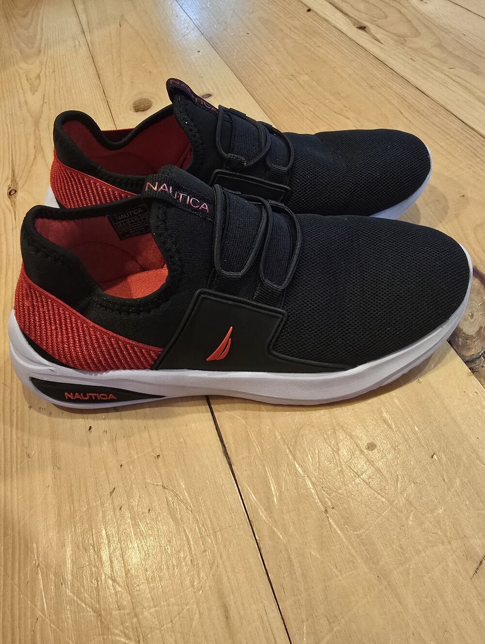 Nautica Black & Red Slip-On Sneakers